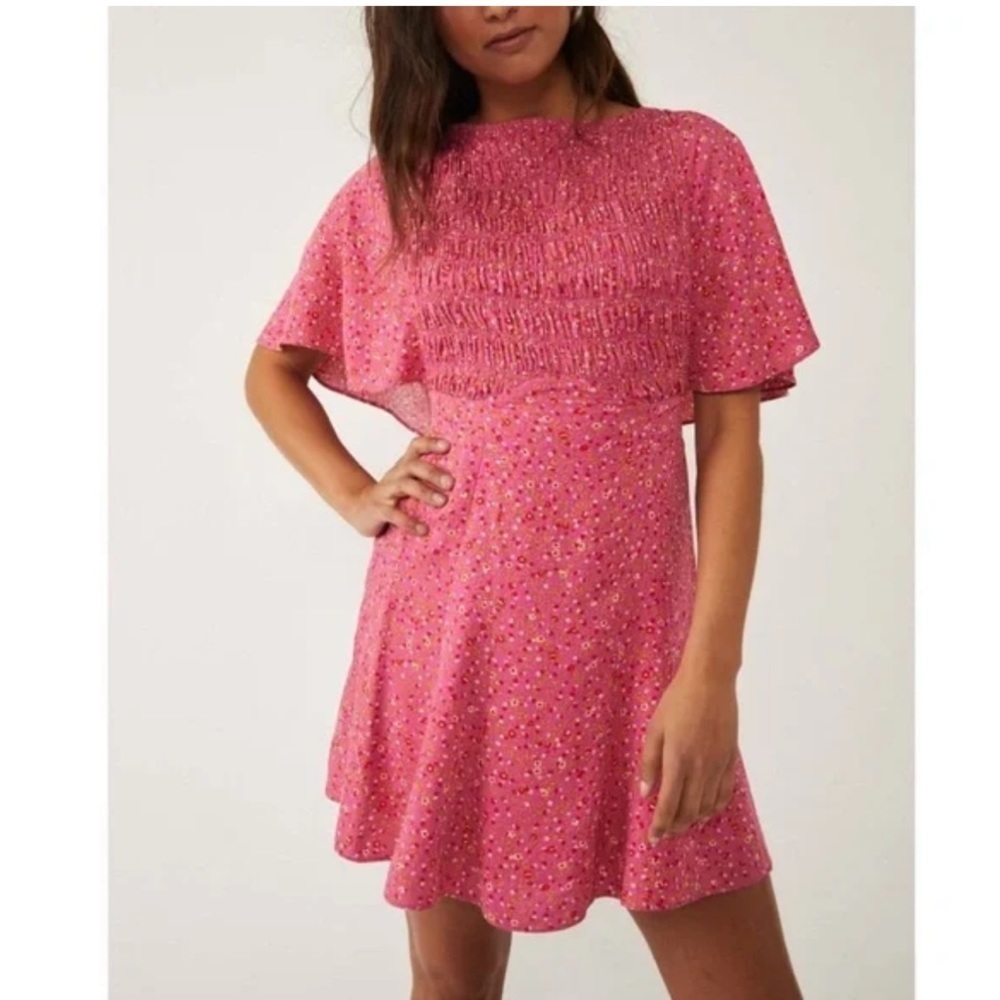 NWT Free People Pink Florence Mini Dress Size M - Picture 2 of 4